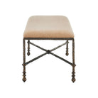 Currey and Company 7000-1272 Fuso Bench in Dark Beige/Antique Bronze