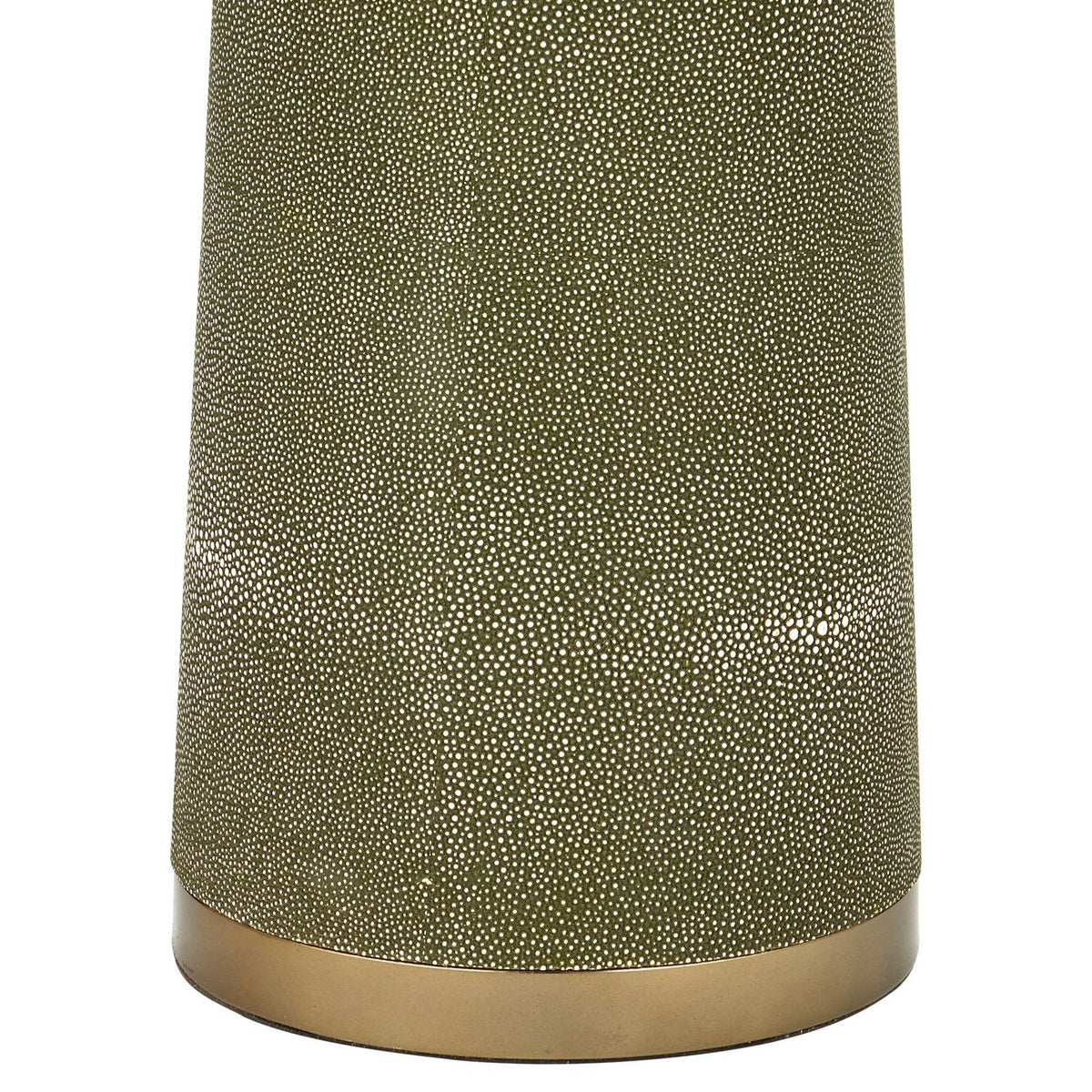 Currey and Company 8000-0187 Galuchat Hourglass Floor Lamp in Green Faux Shagreen/Brass