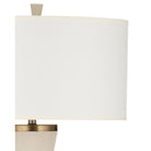 Currey and Company 8000-0188 Galuchat Hourglass Floor Lamp in Ivory Faux Shagreen/Brass