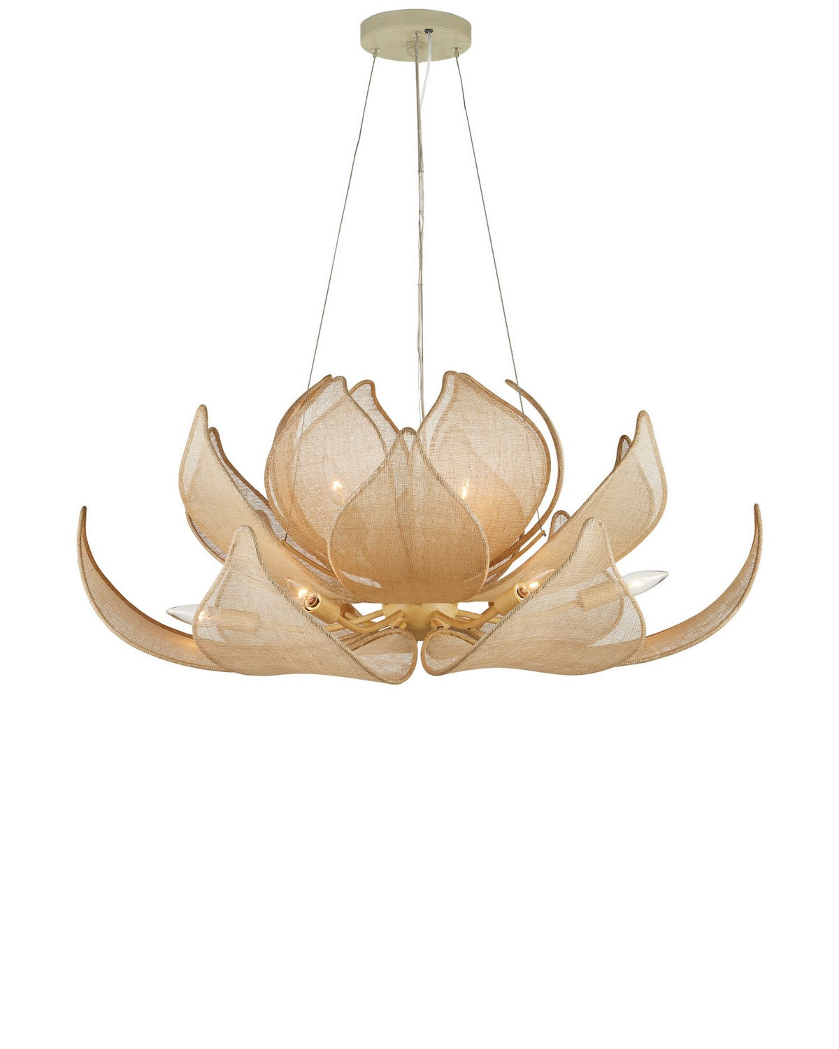 Currey and Company 9000-1430 Oblivion Chandelier in Natural/Coco Cream