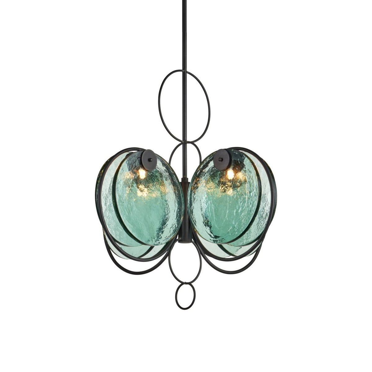 Currey and Company 9000-1442 Vesica Piscis Chandelier in Clear/Blacksmith