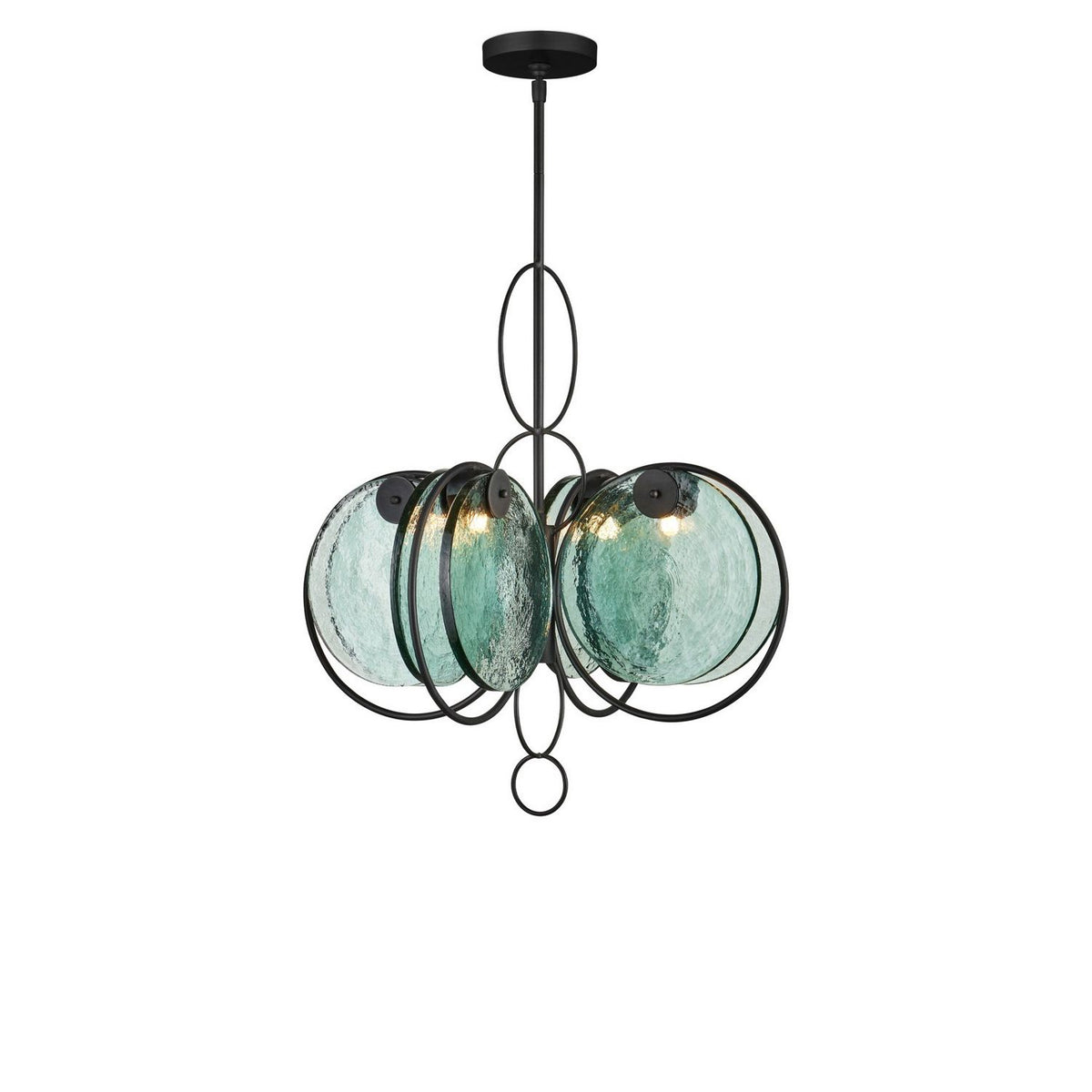 Currey and Company 9000-1442 Vesica Piscis Chandelier in Clear/Blacksmith