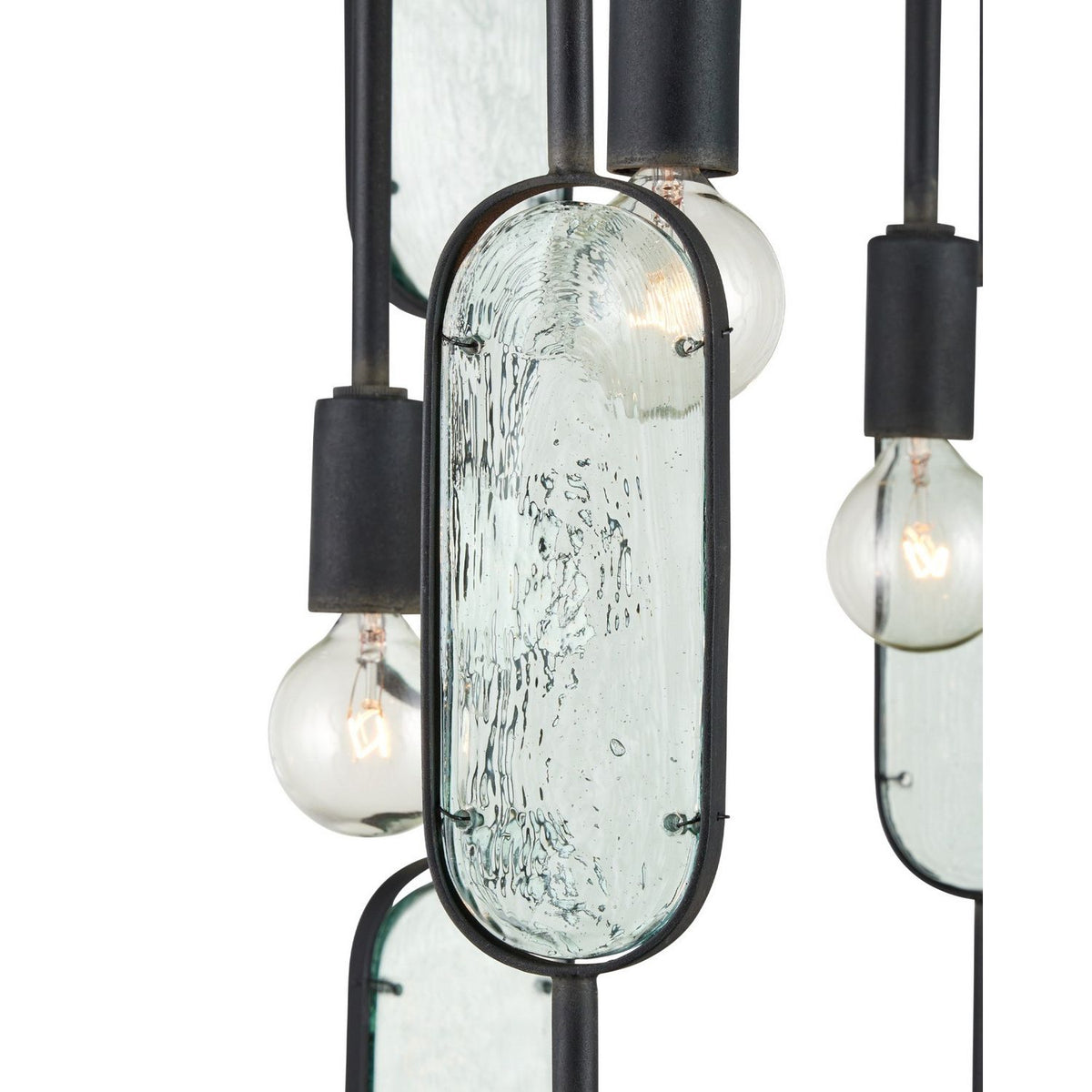 Currey and Company 9000-1444 Ettore Chandelier in Clear/Blacksmith