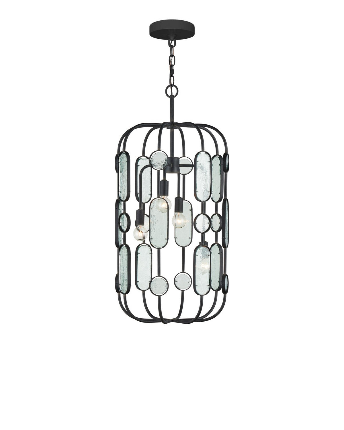 Currey and Company 9000-1444 Ettore Chandelier in Clear/Blacksmith