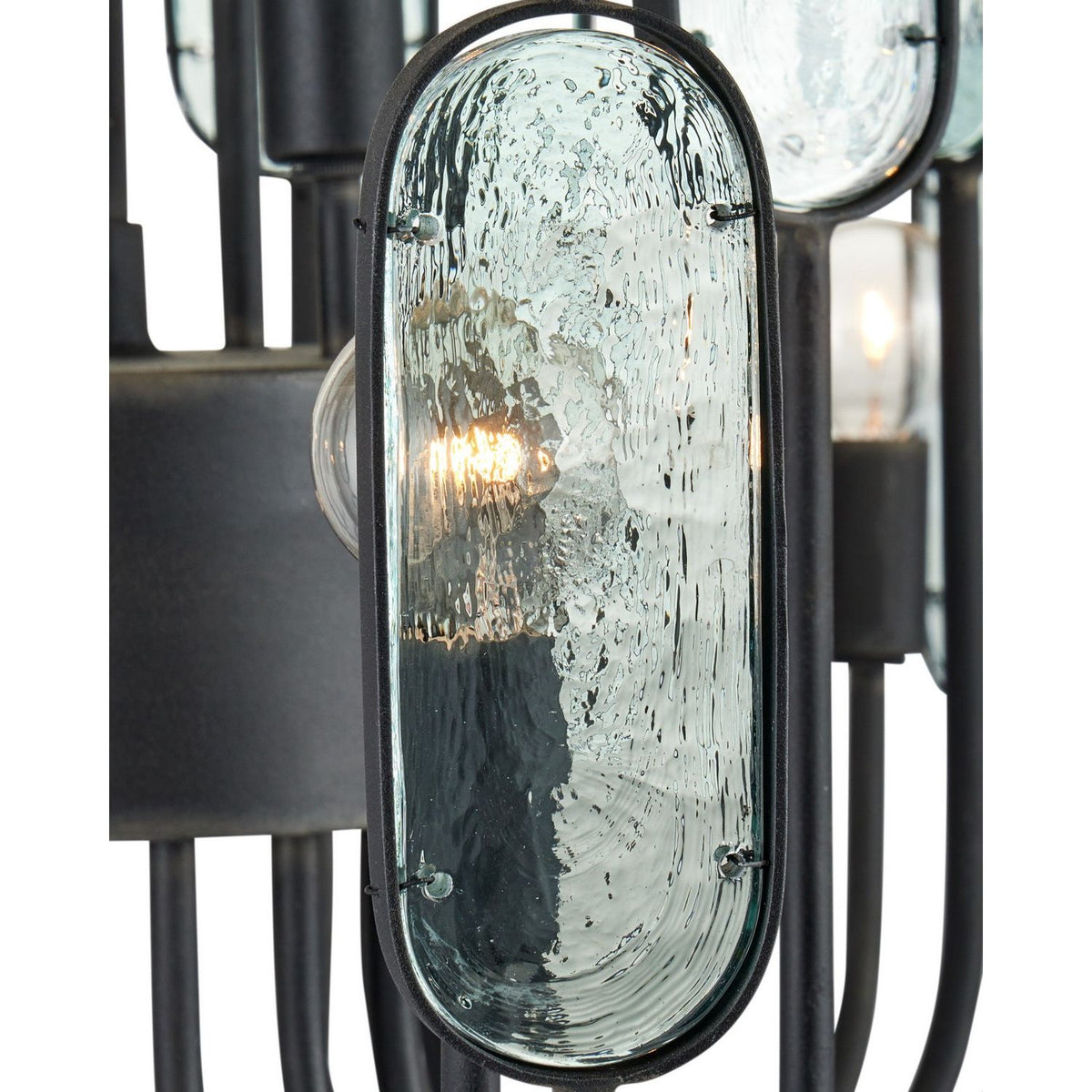 Currey and Company 9000-1446 Ettore Chandelier in Clear/Blacksmith