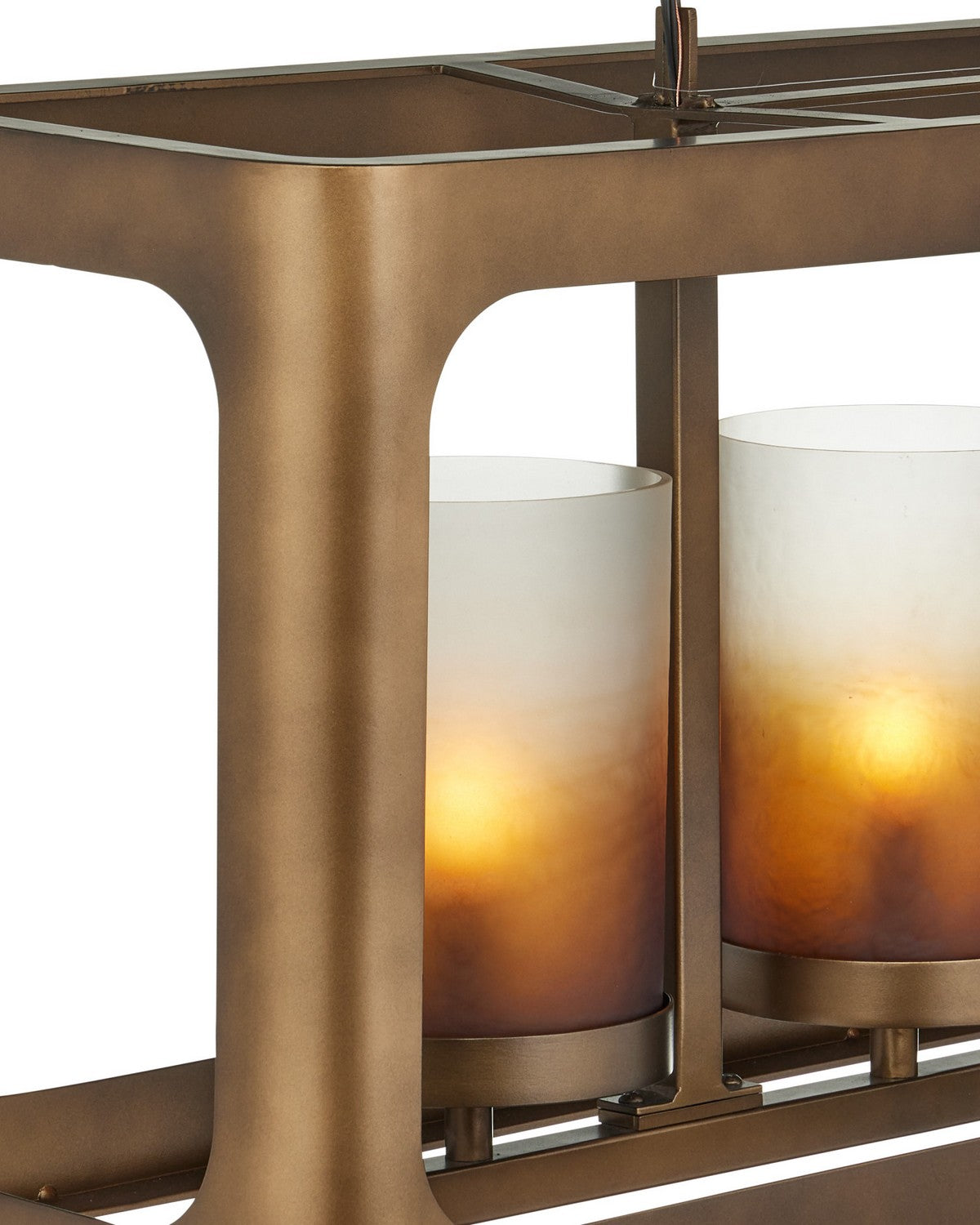 Currey and Company 9000-1451 Tenebroso Rectangular Chandelier in Smoke Gold/Gold Luster