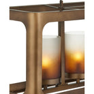 Currey and Company 9000-1451 Tenebroso Rectangular Chandelier in Smoke Gold/Gold Luster