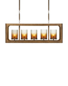 Currey and Company 9000-1451 Tenebroso Rectangular Chandelier in Smoke Gold/Gold Luster