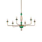 Currey and Company 9000-1453 Grasmere Chandelier in Green/Aged Gold/Gold Luster