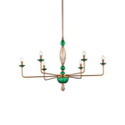 Currey and Company 9000-1453 Grasmere Chandelier in Green/Aged Gold/Gold Luster