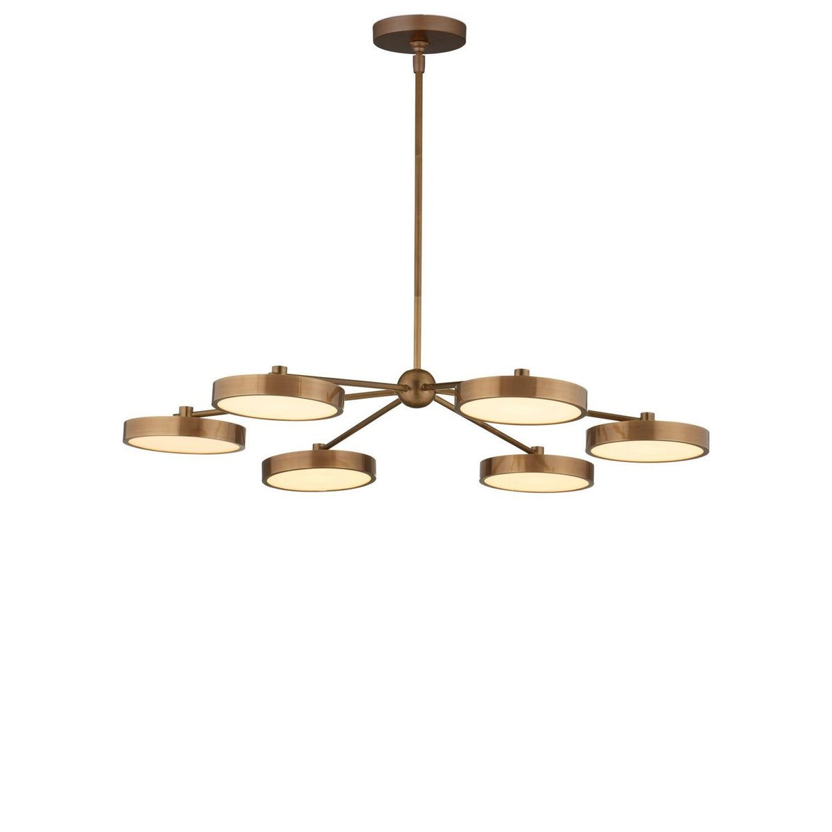 Currey and Company 9000-1476 Merrick Chandelier in Polished Antique Brass/White