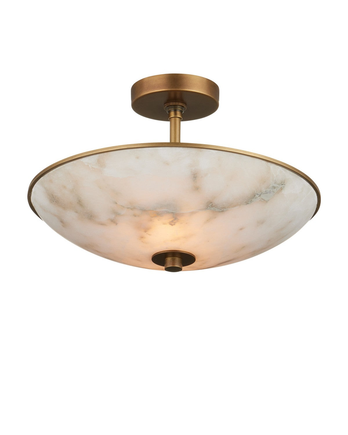 Currey and Company 9000-1477 Volterra Semi-Flush Mount in Natural/Antique Brass