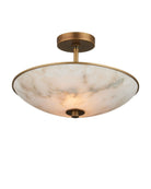 Currey and Company 9000-1477 Volterra Semi-Flush Mount in Natural/Antique Brass