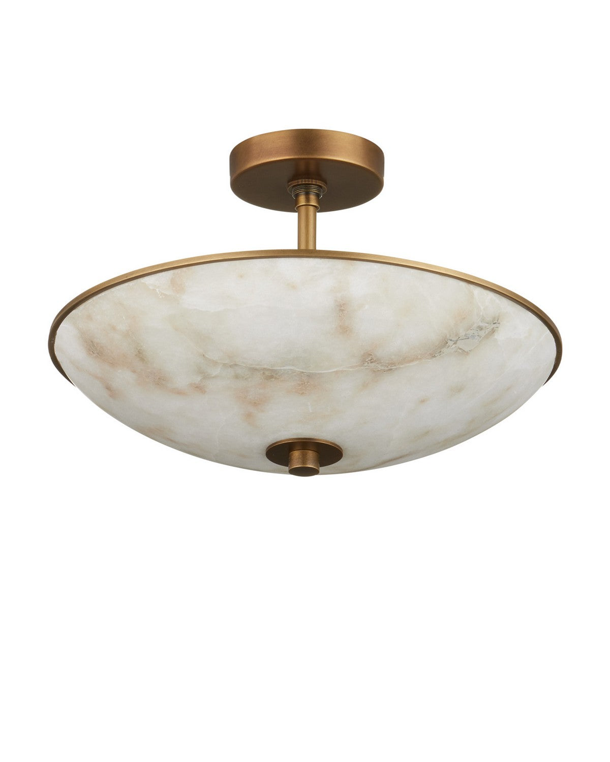 Currey and Company 9000-1477 Volterra Semi-Flush Mount in Natural/Antique Brass