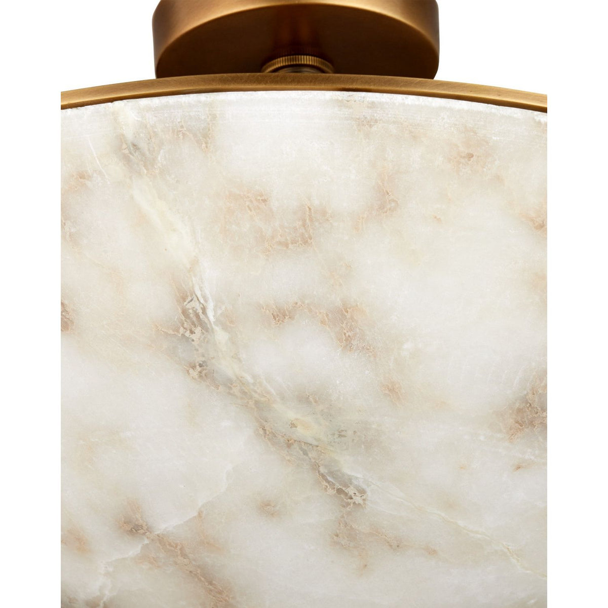 Currey and Company 9000-1478 Volterra Semi-Flush Mount in Natural/Antique Brass