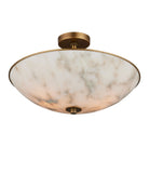 Currey and Company 9000-1478 Volterra Semi-Flush Mount in Natural/Antique Brass