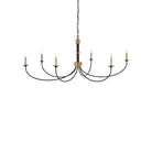 Currey and Company 9000-1481 Lawton Chandelier in Satin Black/Contemporary Gold Leaf