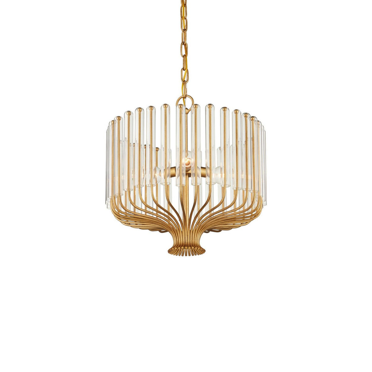 Currey and Company 9000-1484 Faraday Chandelier in Brushed Brass/Clear