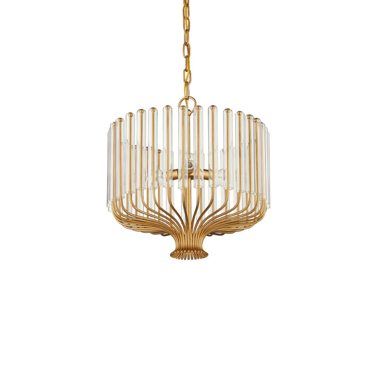 Currey and Company 9000-1484 Faraday Chandelier in Brushed Brass/Clear