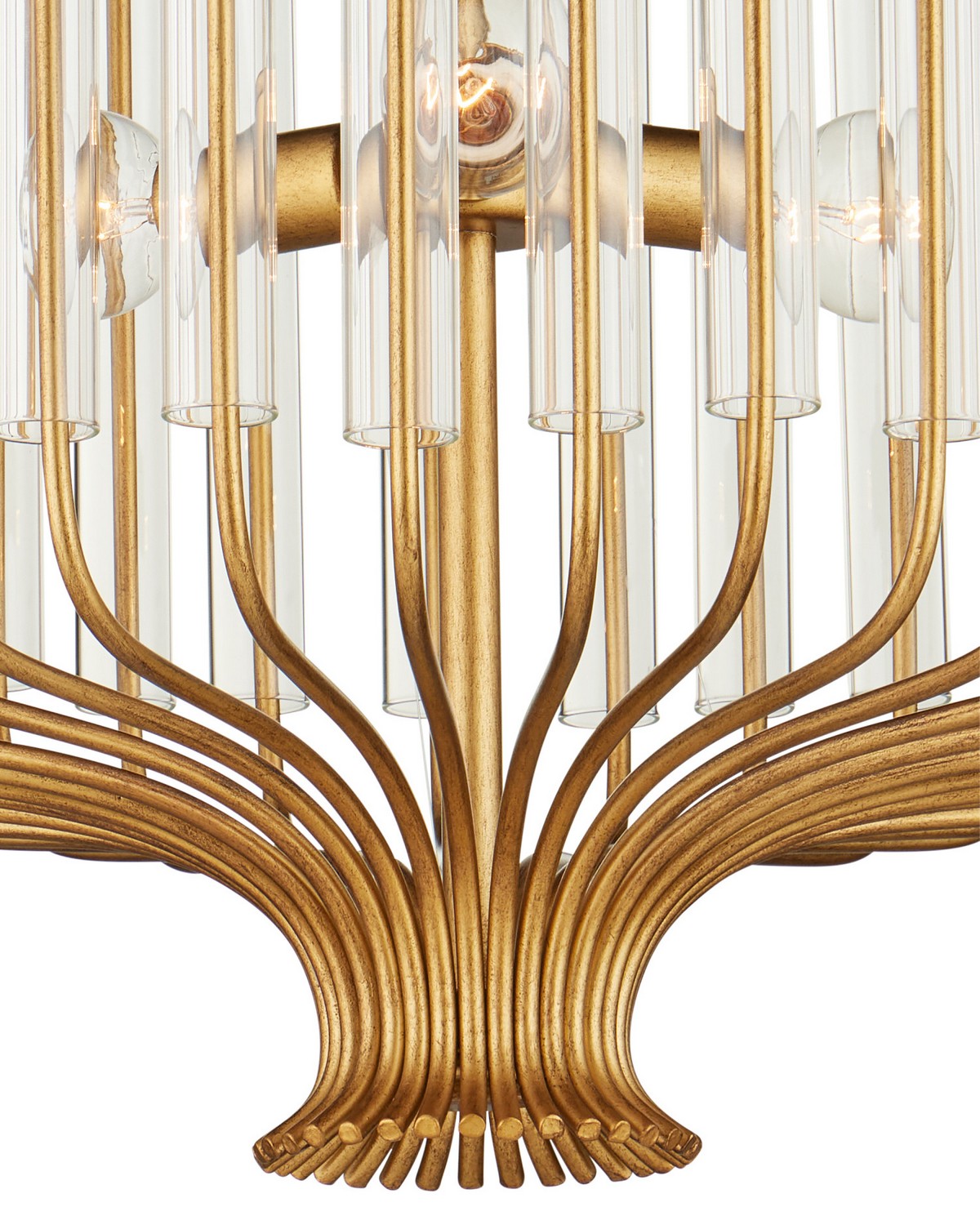 Currey and Company 9000-1484 Faraday Chandelier in Brushed Brass/Clear
