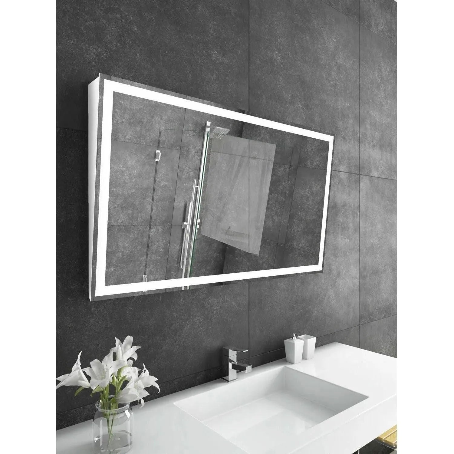 Paris Mirror - Adira LED Mirror - ADIRX48283000-WHT | The Rug District