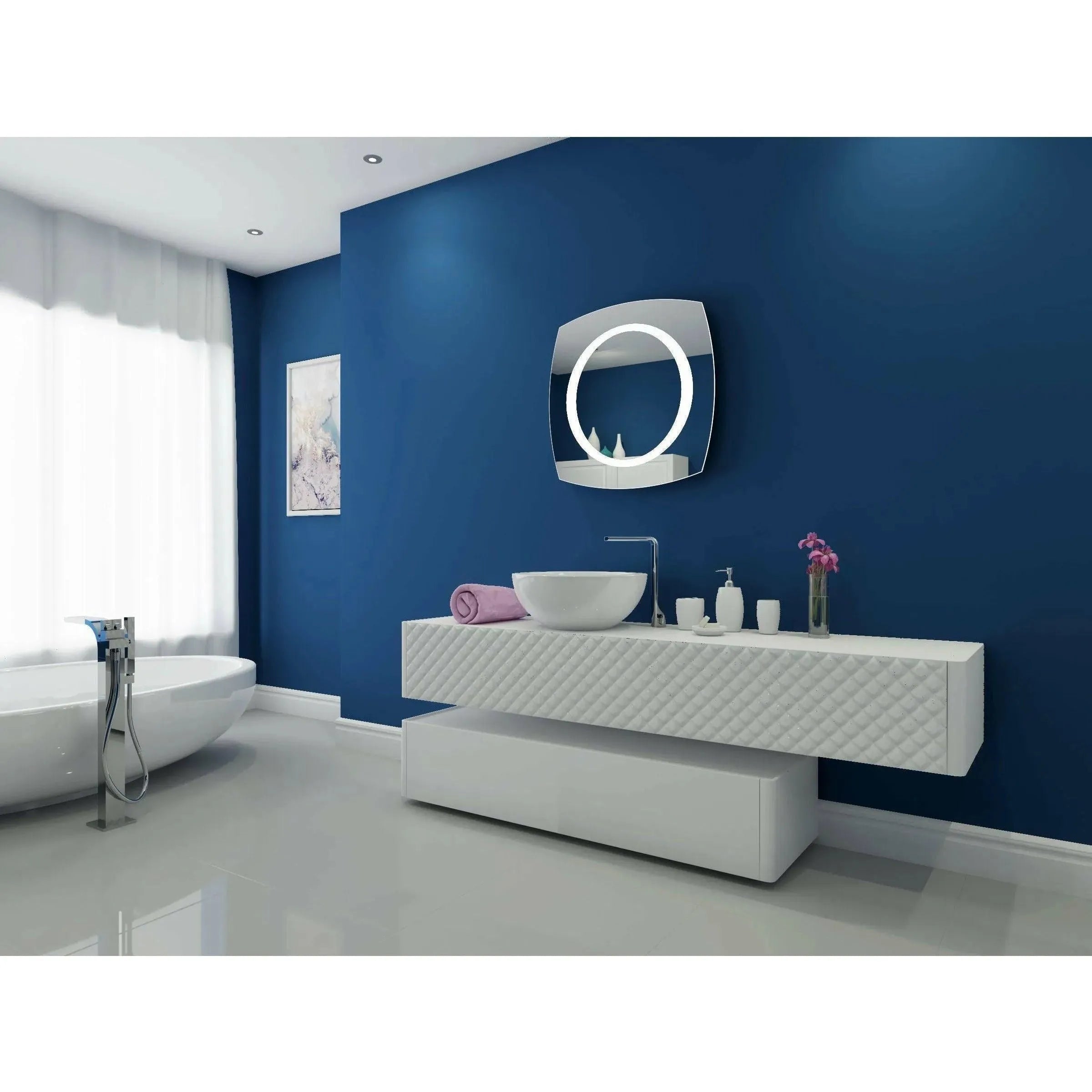 Paris Mirror - Halo LED Mirror - HALOX28283000 | The Rug District