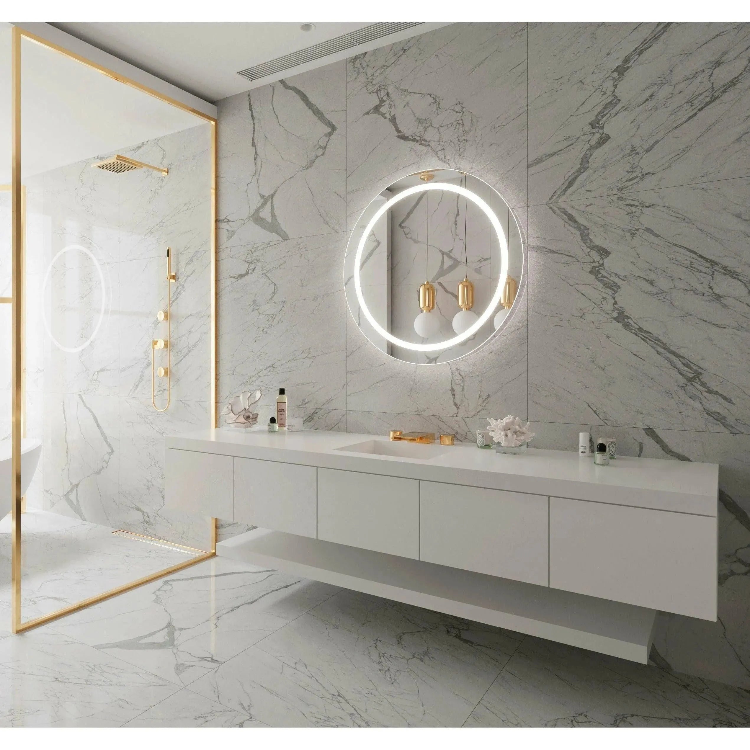 Paris Mirror - Harmony Round LED Mirror - HARMR36363000 | The Rug District