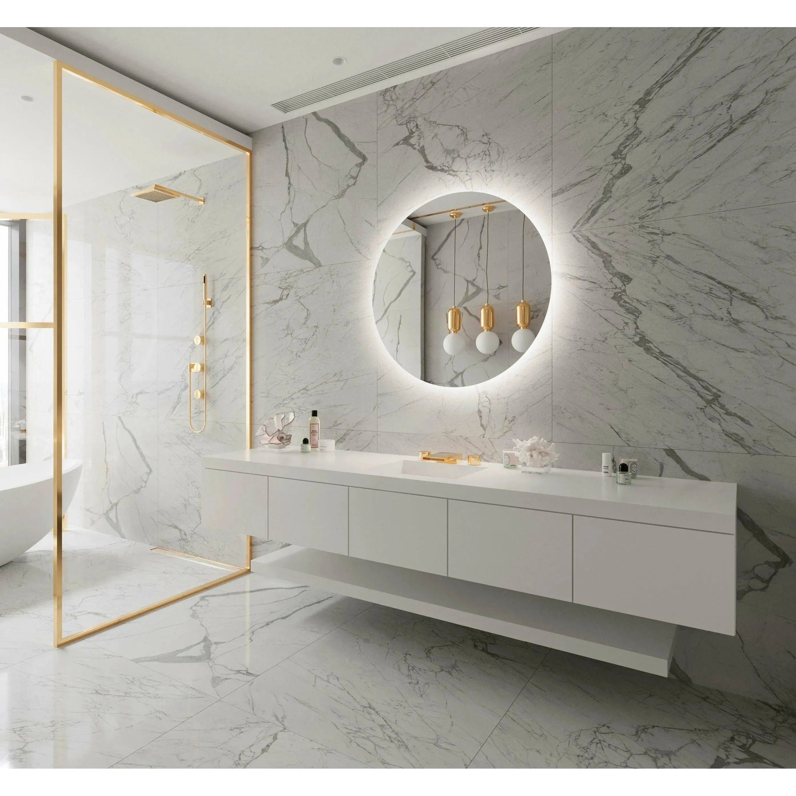 Paris Mirror - Original Round Backlit LED Mirror - ORIGR32323000 | The Rug District