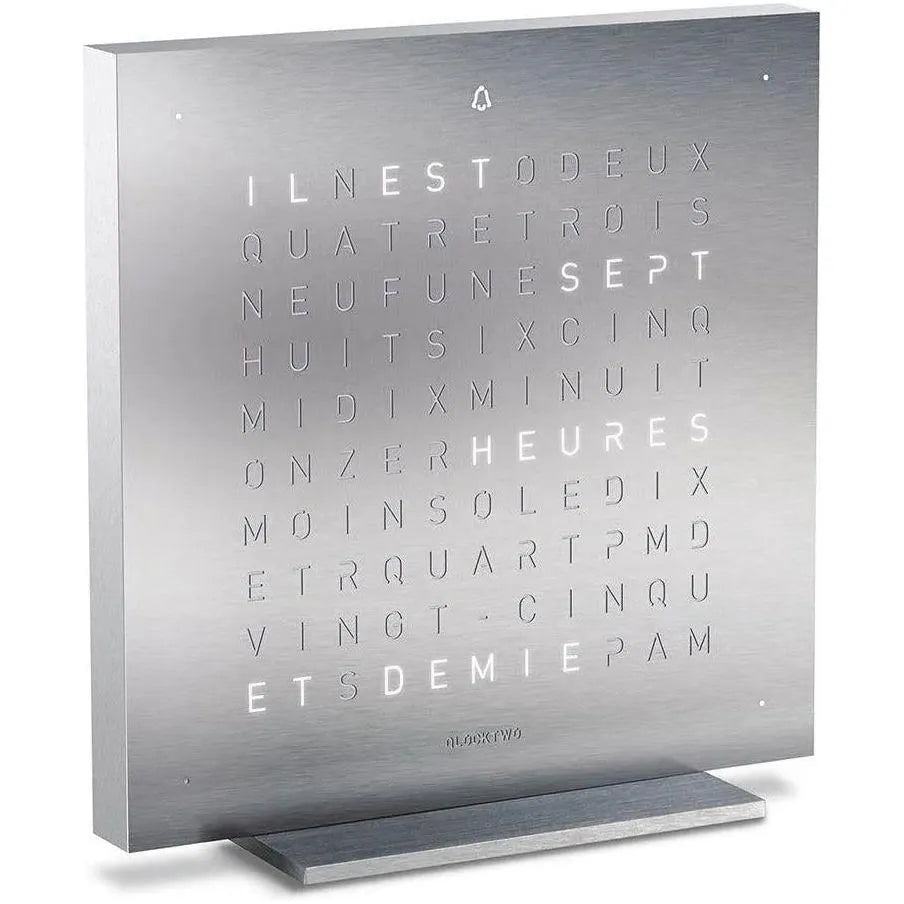 Qlocktwo - QLOCKTWO TOUCH Metal Alarm Clock - QT-TOUCH-METAL-FR-FM | The Rug District