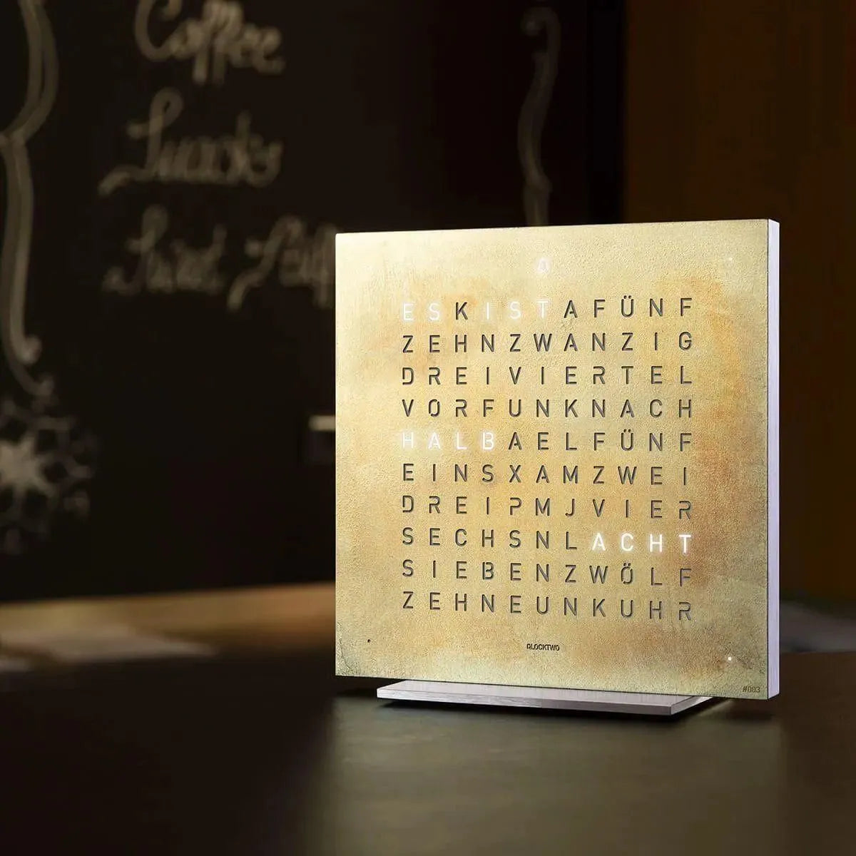 Qlocktwo - QLOCKTWO TOUCH Silver & Gold Creator's Edition Wall Clock - QT-TOUCH-CE-FR-SG | The Rug District