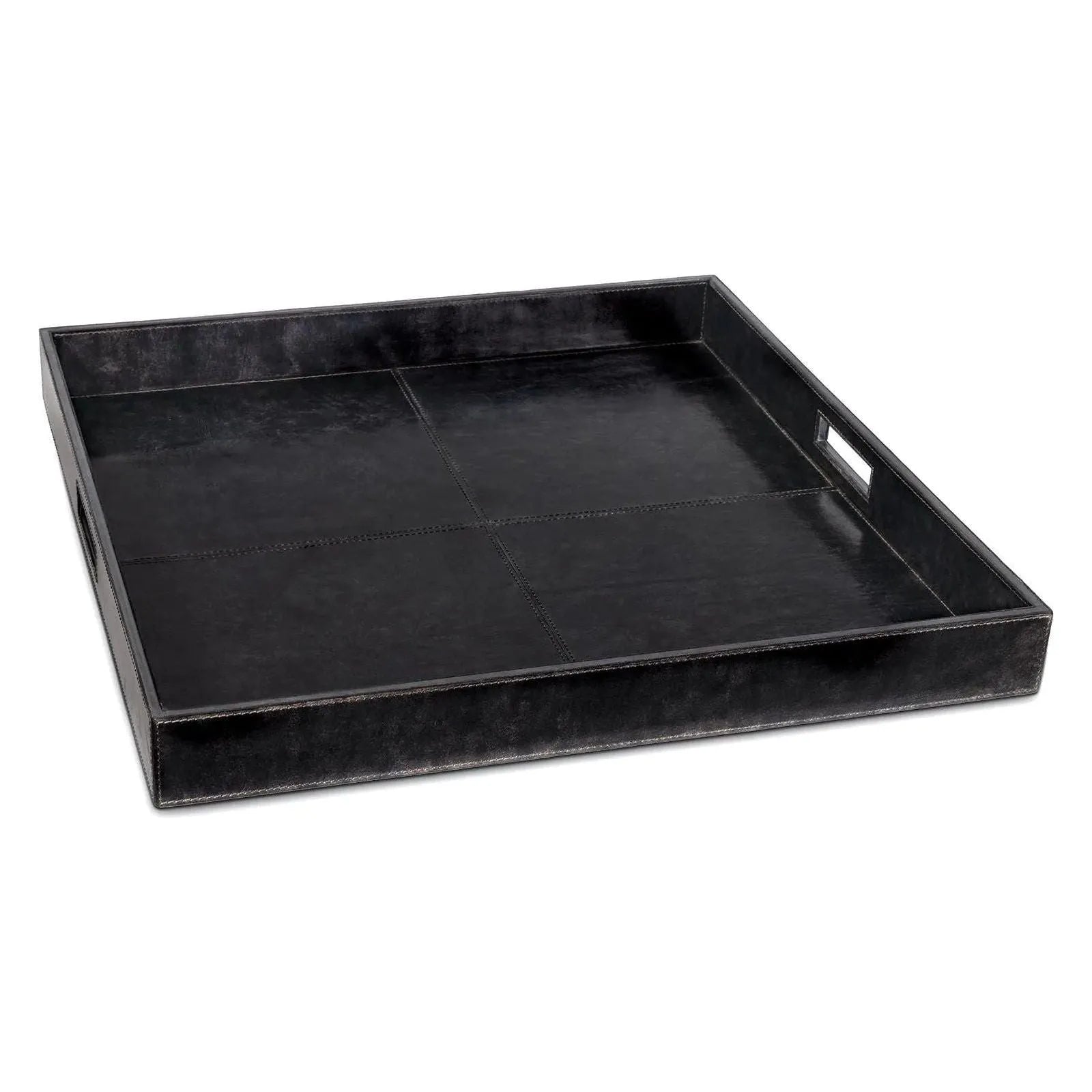 Regina Andrew - Derby Square Leather Tray - 20-1507BLK | The Rug District