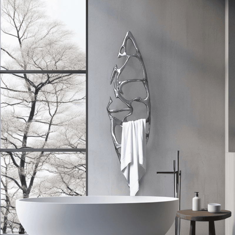 P&Bhusri S1-M-PWH-N Boat of Sage Medium Towel Warmer in Porcelain White