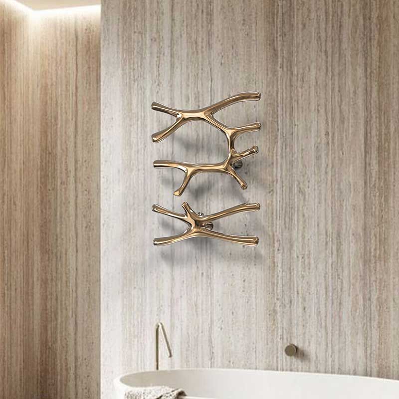 P&Bhusri S7-M-PWH-N Daphne's Branch Medium Towel Warmer in Porcelain White