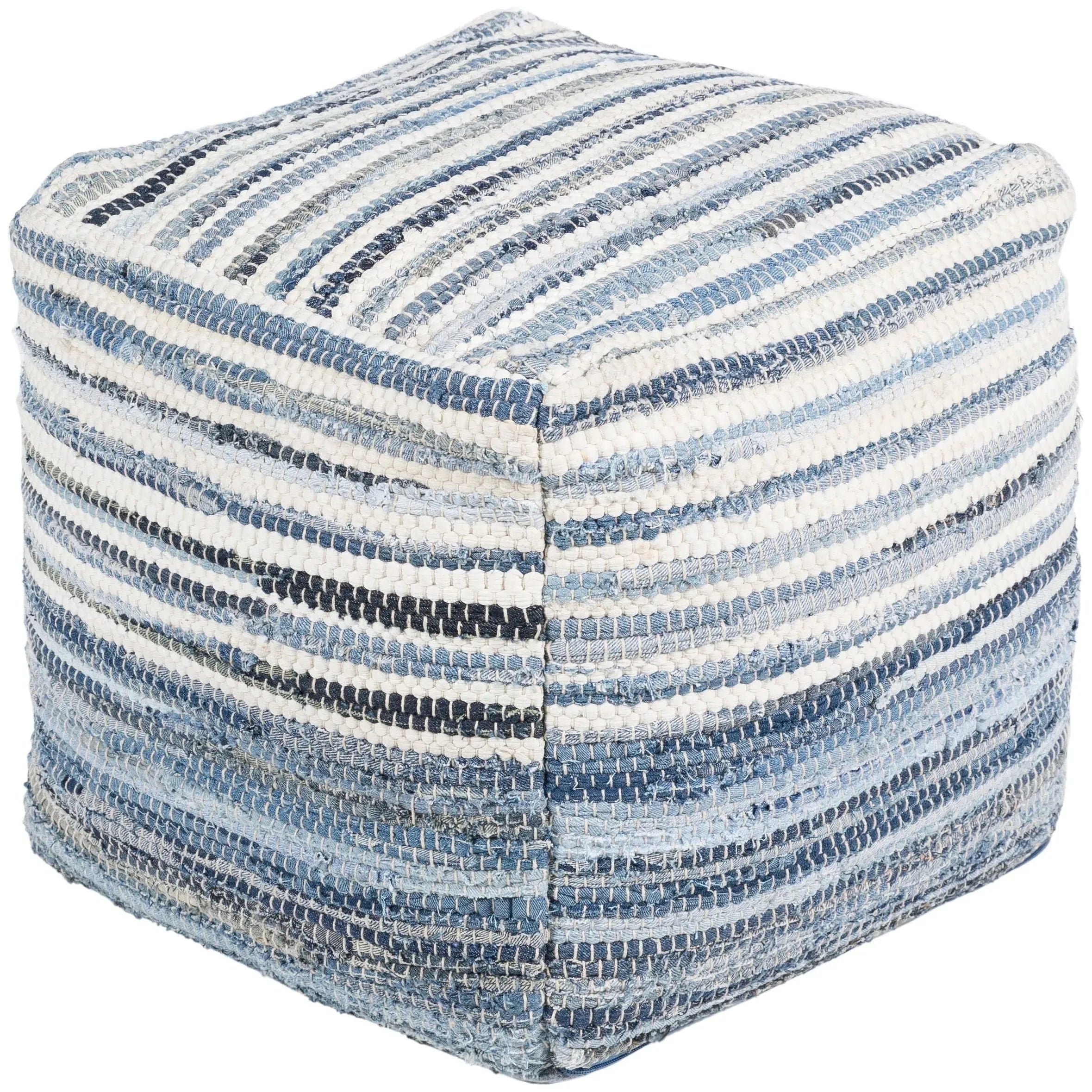 Surya - Denim Pouf - DNPF001-161616 | The Rug District