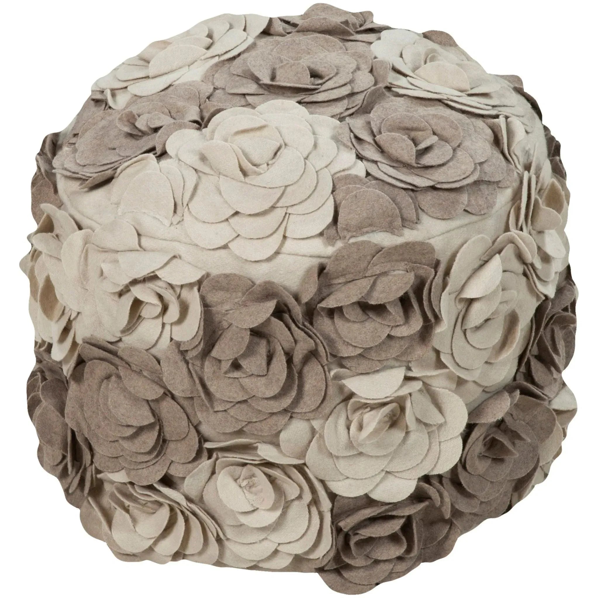 Surya - Felted Floral Pouf - POUF-28 | The Rug District