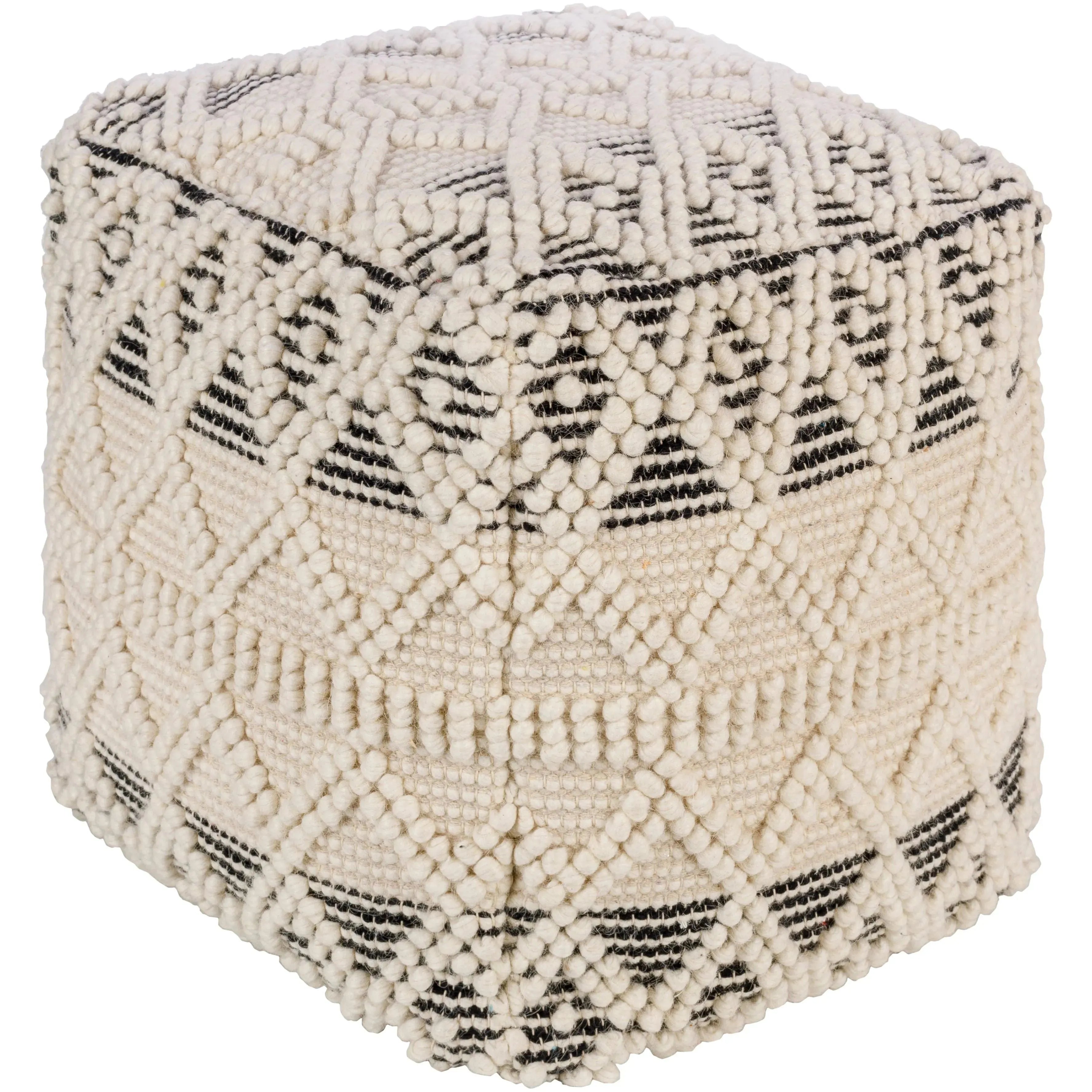 Surya - Hygge Pouf - HGPF007-181818 | The Rug District