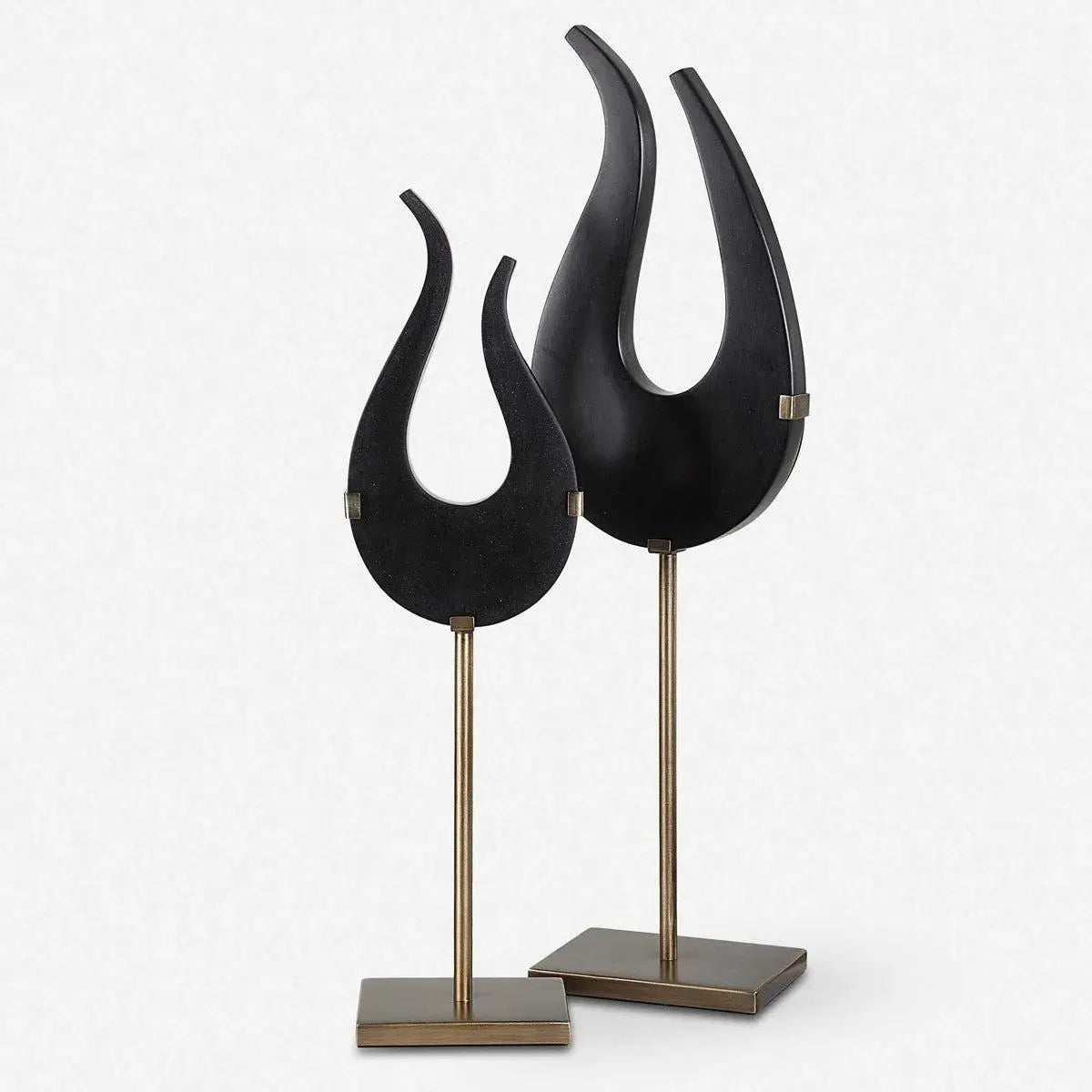 The Uttermost - Black Flame Sculptures - Set of 2 - 18136 | The Rug District