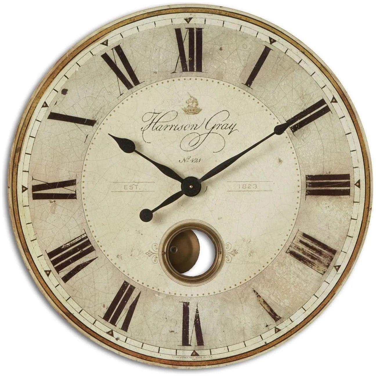 The Uttermost - Harrison Gray 30" Wall Clock - 06033 | The Rug District