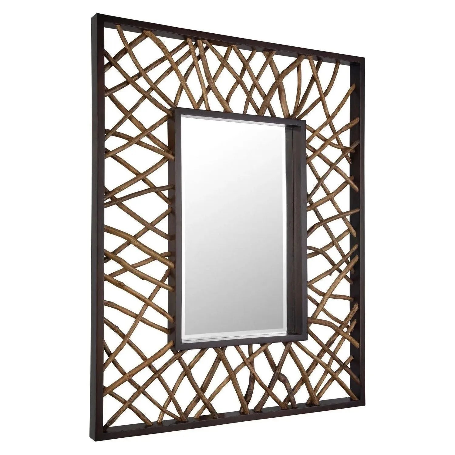 The Uttermost - Teak Maze Mirror - 08184 | The Rug District