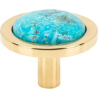 Vesta Fine Hardware - Firesky Mohave Turquoise Knob - V7584PB | The Rug District
