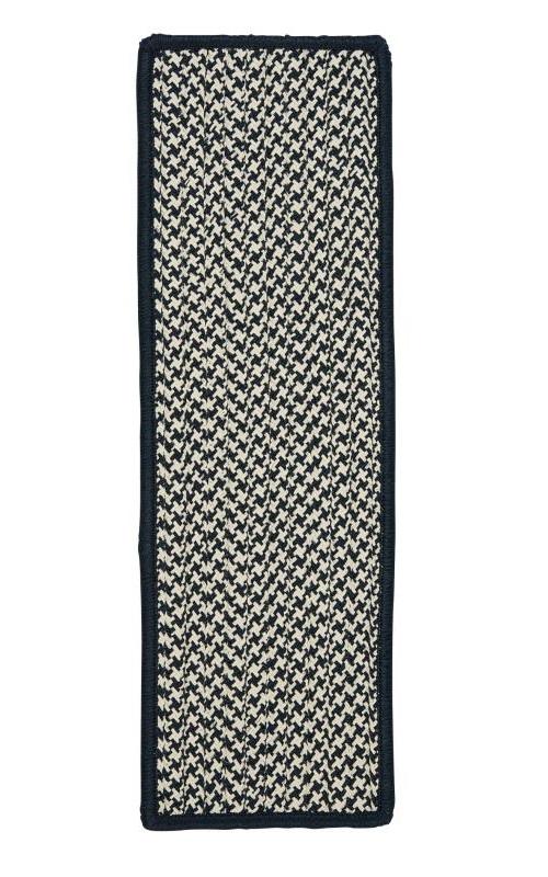 Outdoor Houndstooth Tweed Navy Stair Tread (set 13