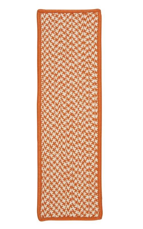 Outdoor Houndstooth Tweed Orange Stair Tread (sing