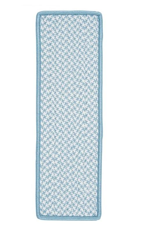 Outdoor Houndstooth Tweed Sea Blue Stair Tread (si