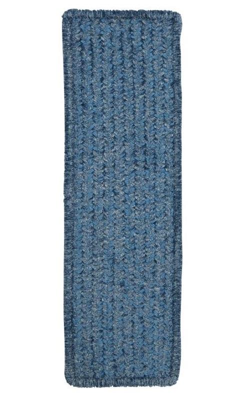 Simple Chenille Petal Blue Stair Tread (single)