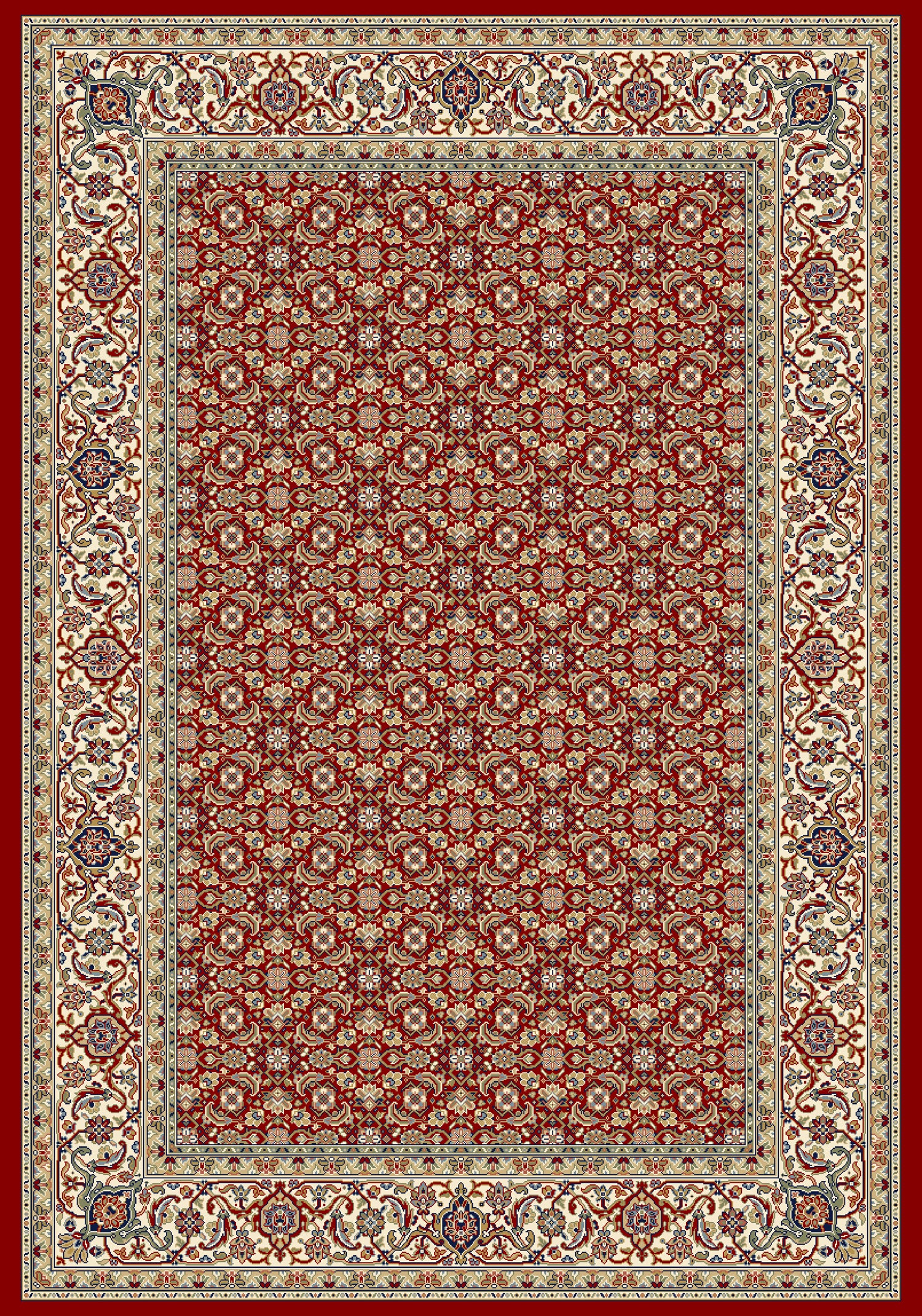 Ancient Garden 57011 Red/Ivory