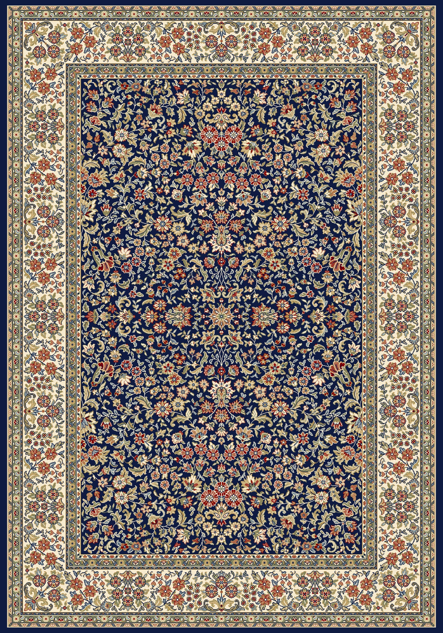 Ancient Garden 57078 Blue/Ivory