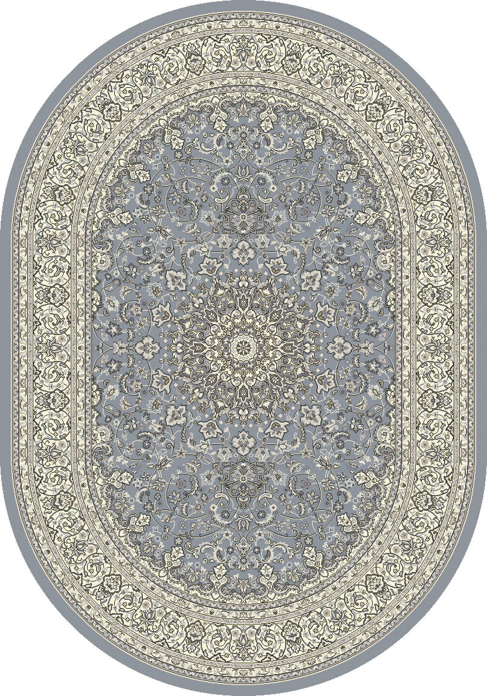 ANCIENT GARDEN 57119 STEEL BLUE/CREAM