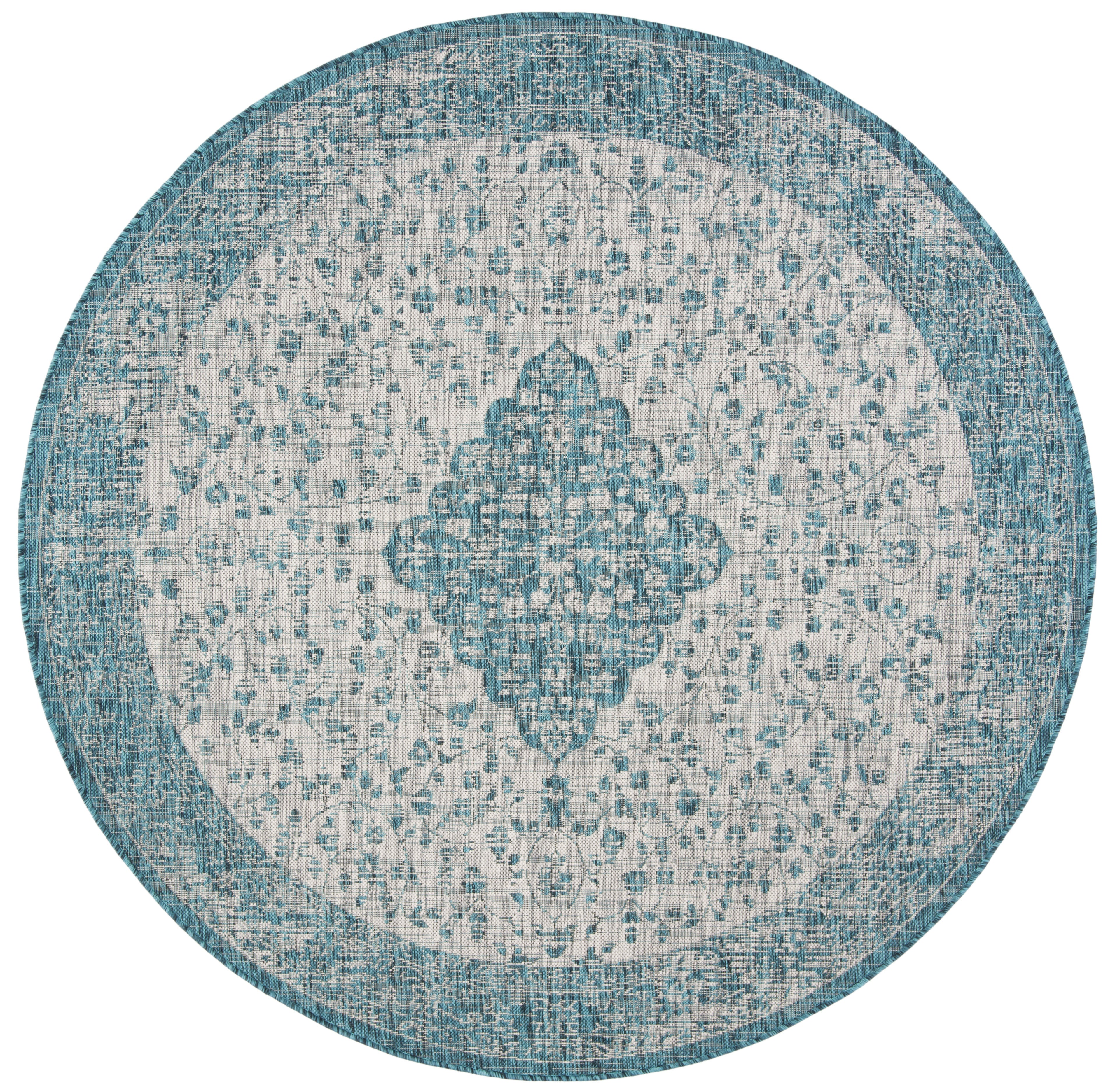 Courtyard CY8720 Teal / Cream