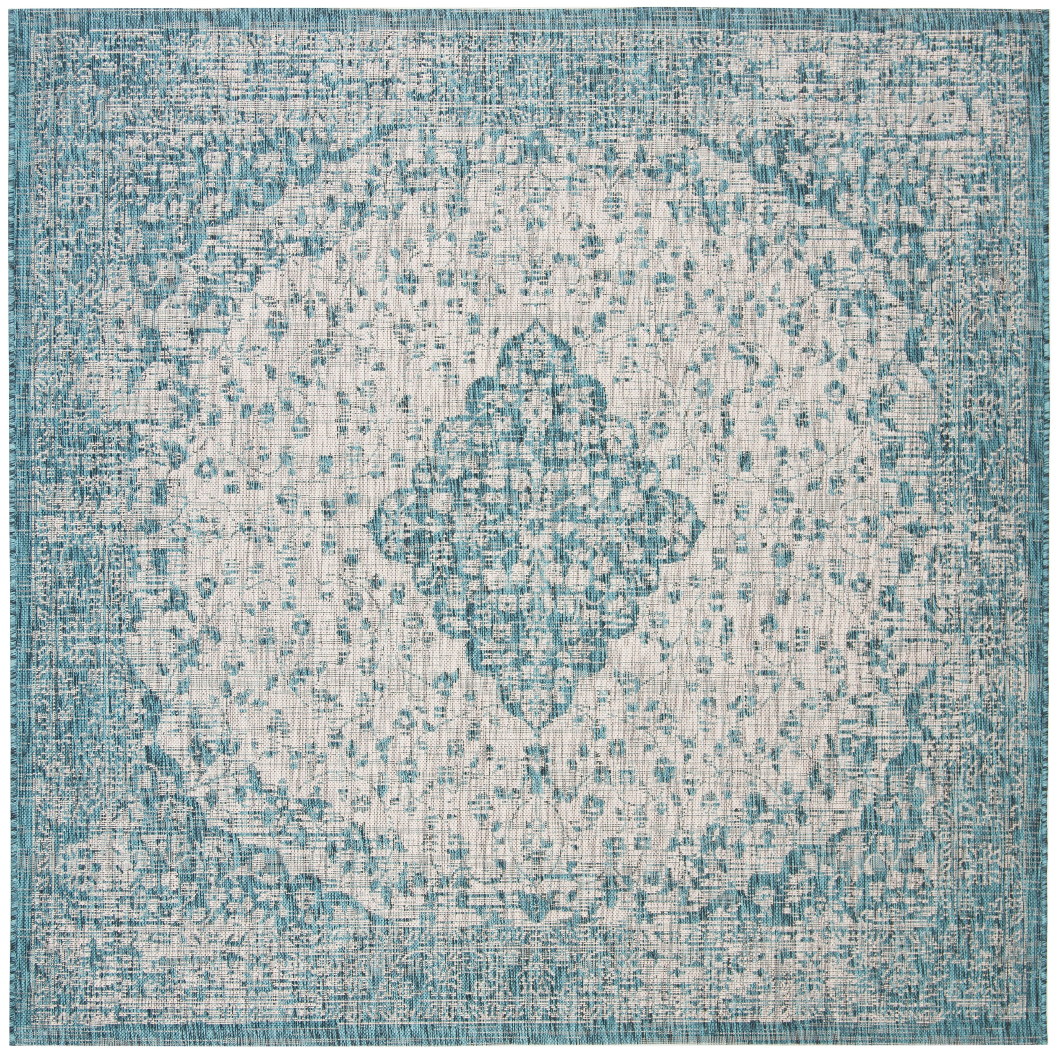 Courtyard CY8720 Teal / Cream