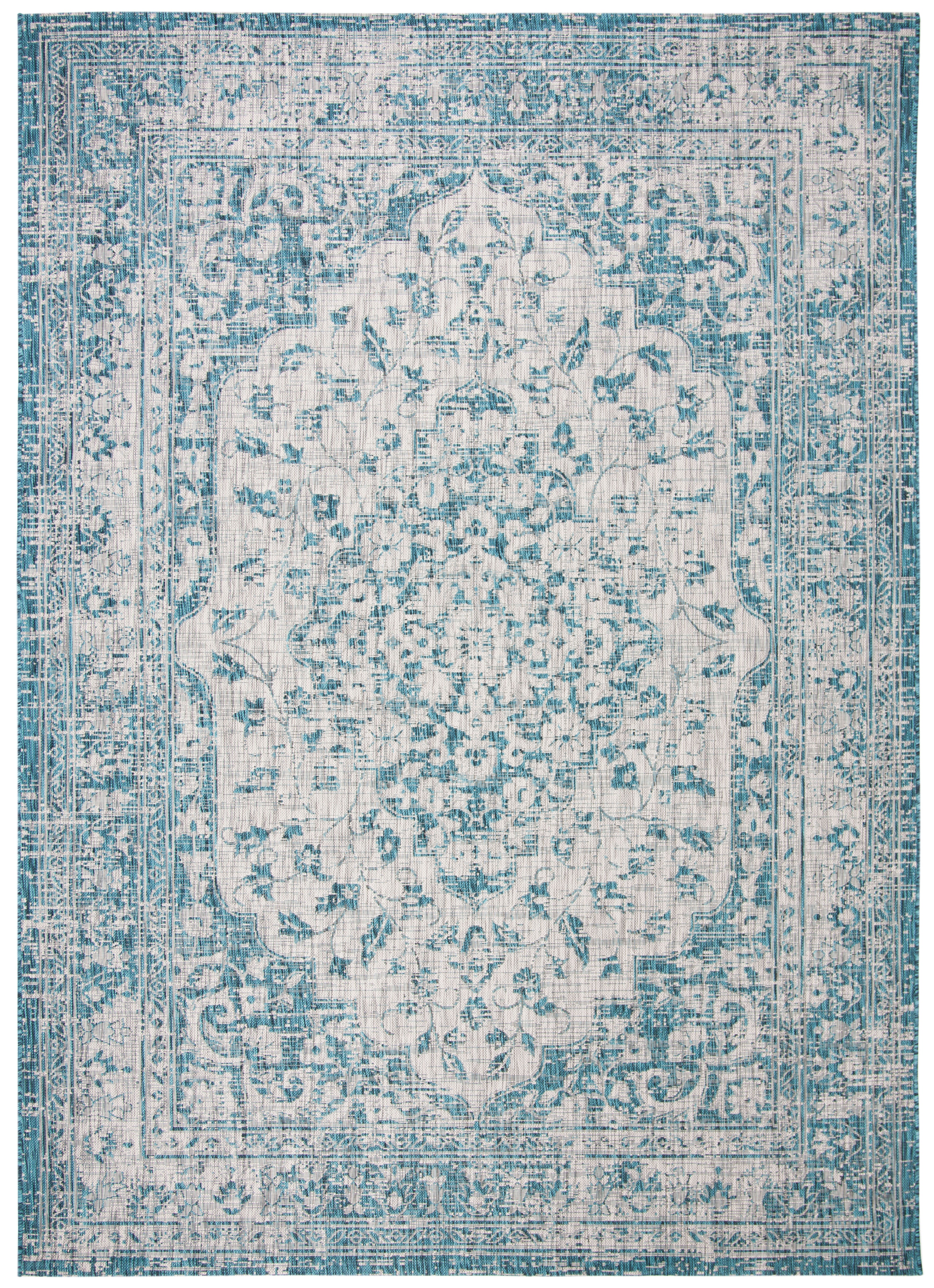 Courtyard CY8720 Teal / Cream